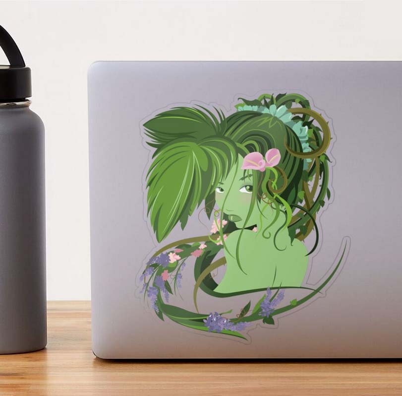 Anime Earth Girl Green Laptop Sticker
