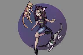 Anime Catgirl Commission Art