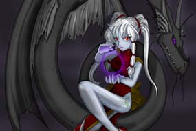 Dragon and Sorceress Anime Fantasy Art