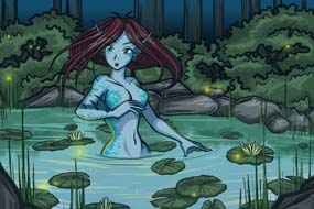 Lake Naiad Sprite Anime Commission Art