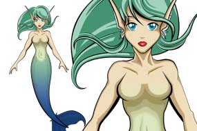 Anime Mermaid Commission Art
