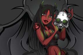 Graphic Digital Art Devil Girl