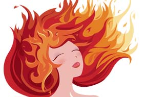 Graphic Fire Element Hair